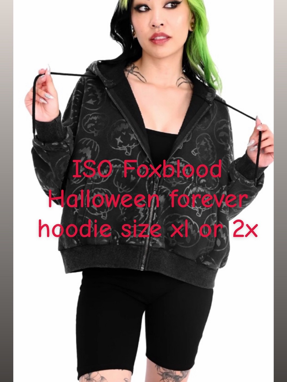Halloween Forever Black Zip-Front Hoodie Jacket
